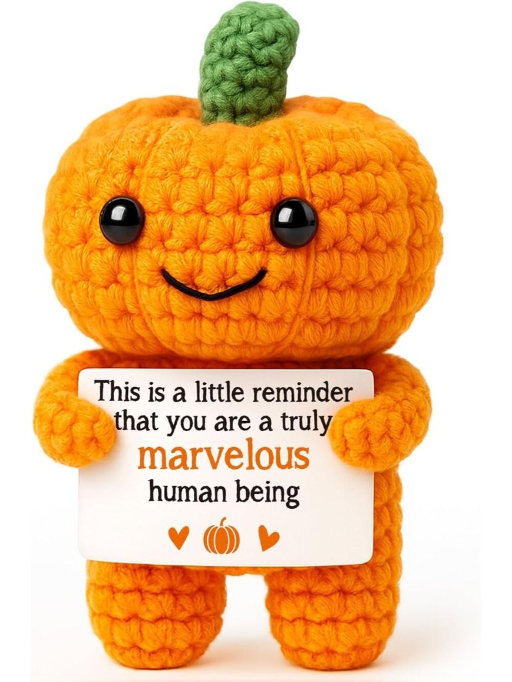🎃Orange Funny Positive Pumpkin Man Fall Gifts Basket Handmade Crochet Pumpkin